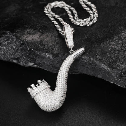 S925 Moissanite Smoke Pipe Diamond Pendant