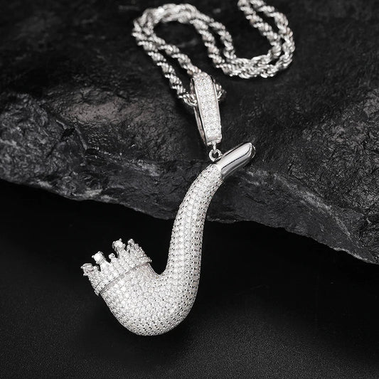 S925 Moissanite Smoke Pipe Diamond Pendant