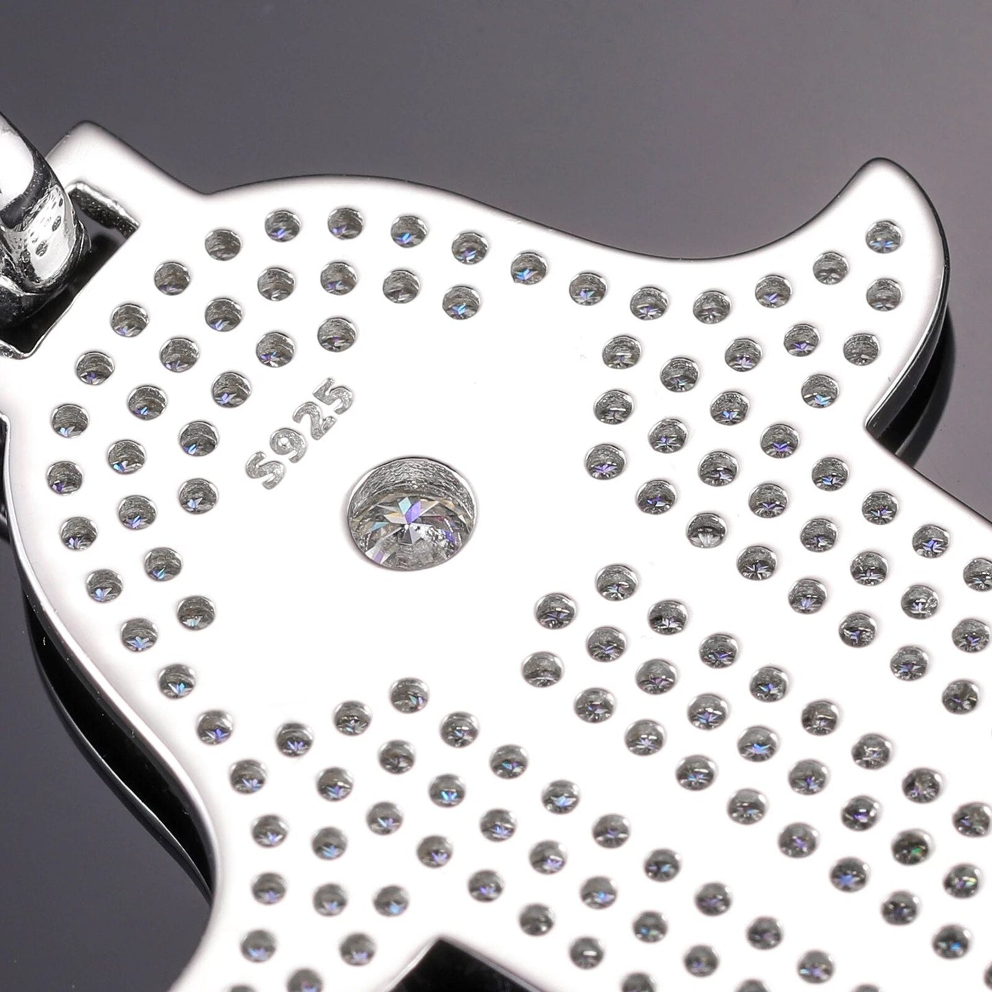 D VVS Moissanite Hamsa Evil Eye Pendant Necklace