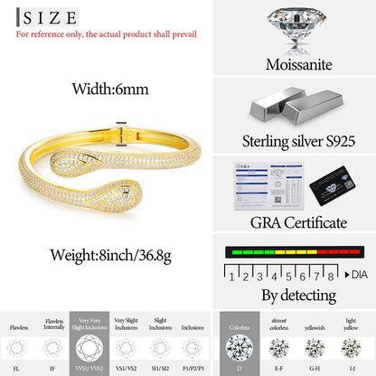 S925 Moissanite Tear-Drop Cuff