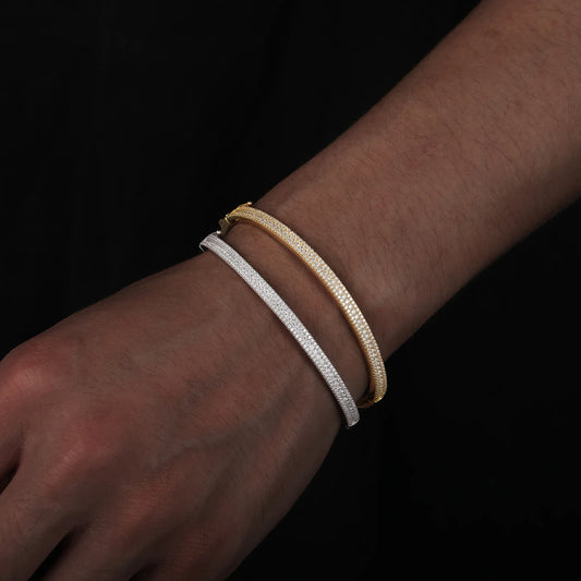 4mm S925 3 Row Moissanite Cuff Bracelet