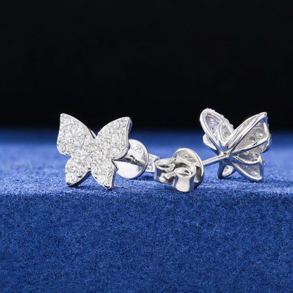 S925 Moissanite Butterfly Stud Earrings