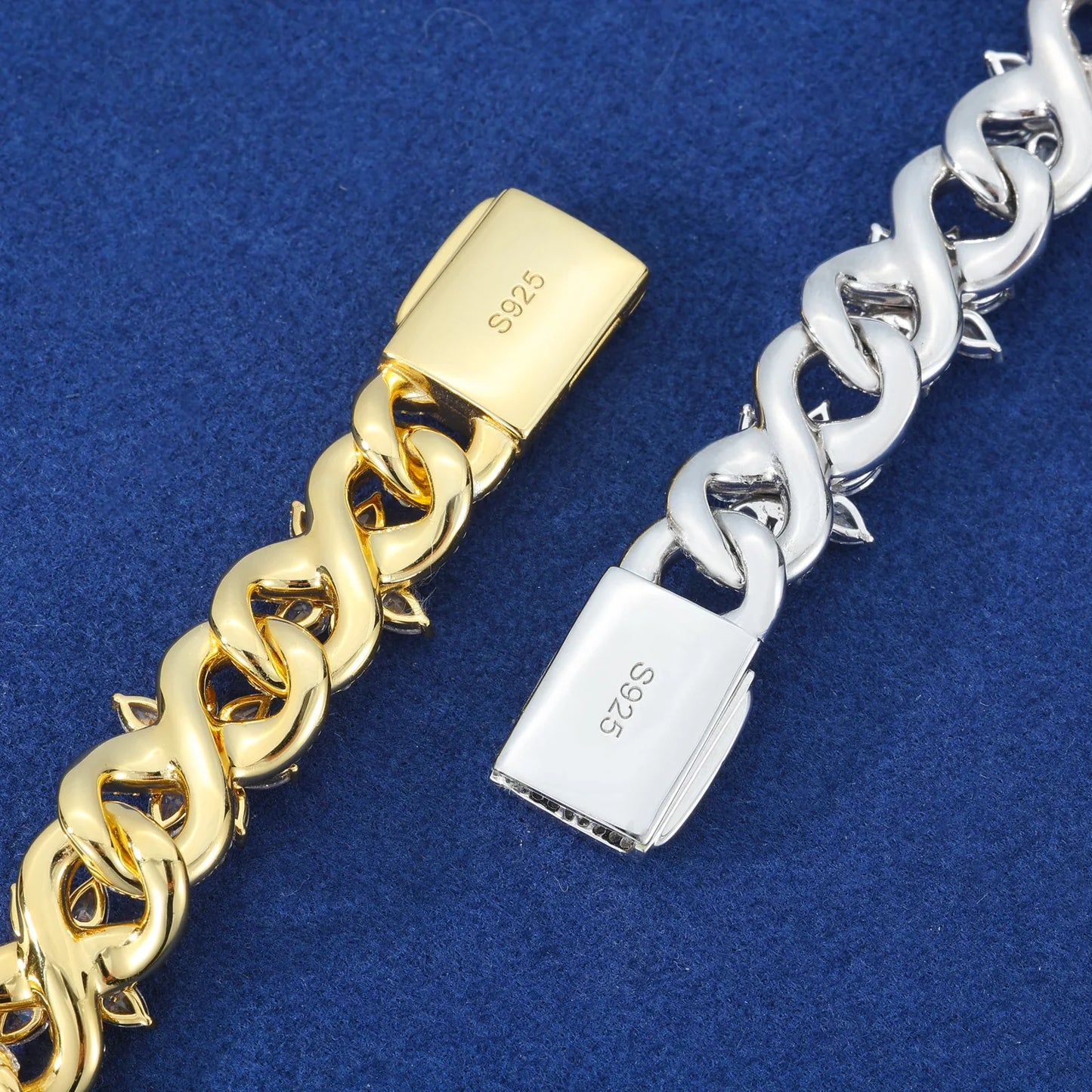 S925 Moissanite Diamond Infinity Link Flower Bracelet