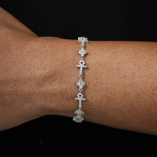 S925 Moissanite Mini Cross & Star Bracelet