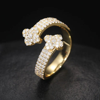 S925 Moissanite Clover Ring
