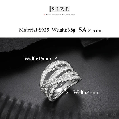 S925 Moissanite Intertwined Thorn Ring - White Gold