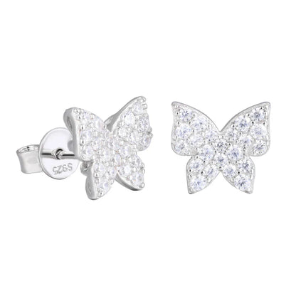 S925 Moissanite Butterfly Stud Earrings