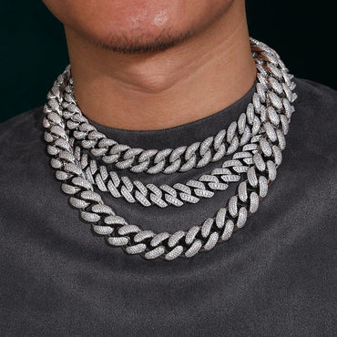 16mm S925 Moissanite Curb Cuban Chain