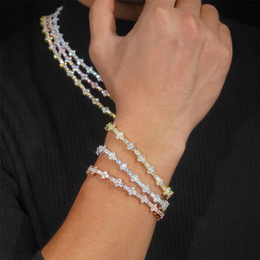 3mm S925 Moissanite Honeycomb Diamond Link Bracelet