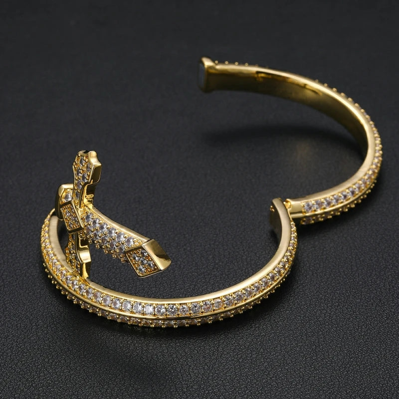 S925 Moissanite Dagger Bangle Bracelet