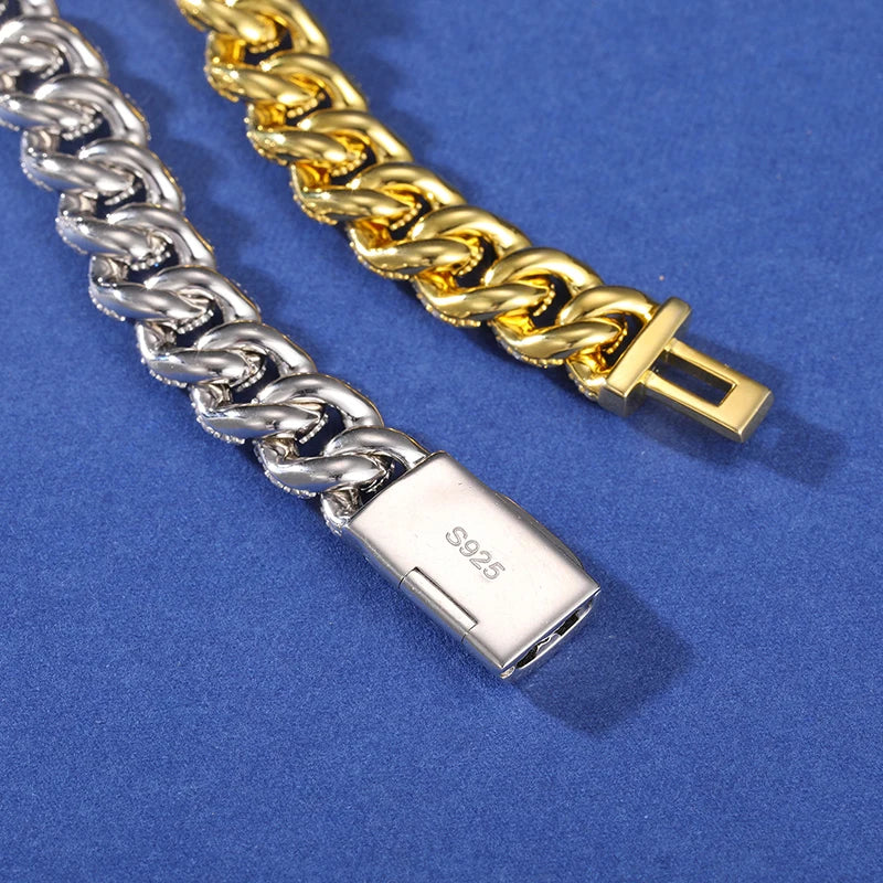 S925 VVS1 Moissanite Skull Link Bracelet - 10mm