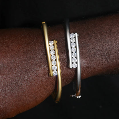 Diamond-Accented Cuff Bracelet - 10mm