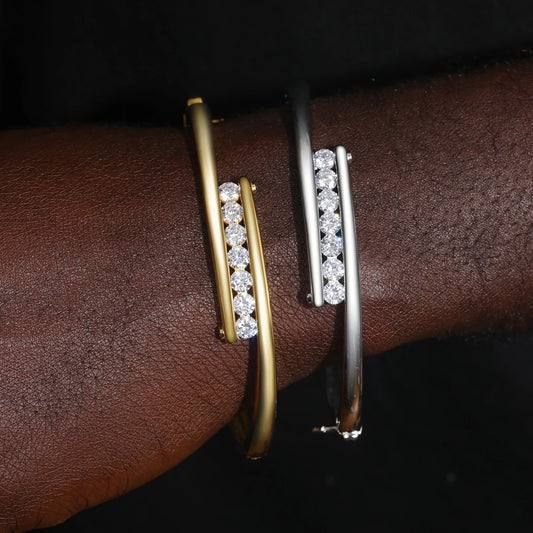 Diamond-Accented Cuff Bracelet - 10mm