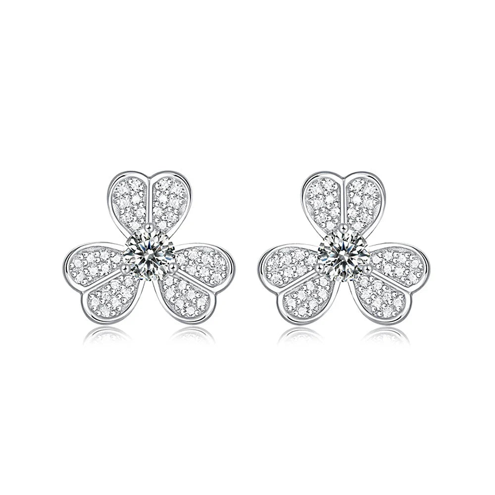 Women's S925 Fully Moissanite Original Flower Earrings