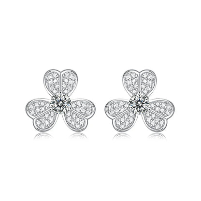 Women's S925 Fully Moissanite Original Flower Earrings