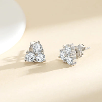 Women's S925 Moissanite V-Shape Tennis Diamond Stud Earrings