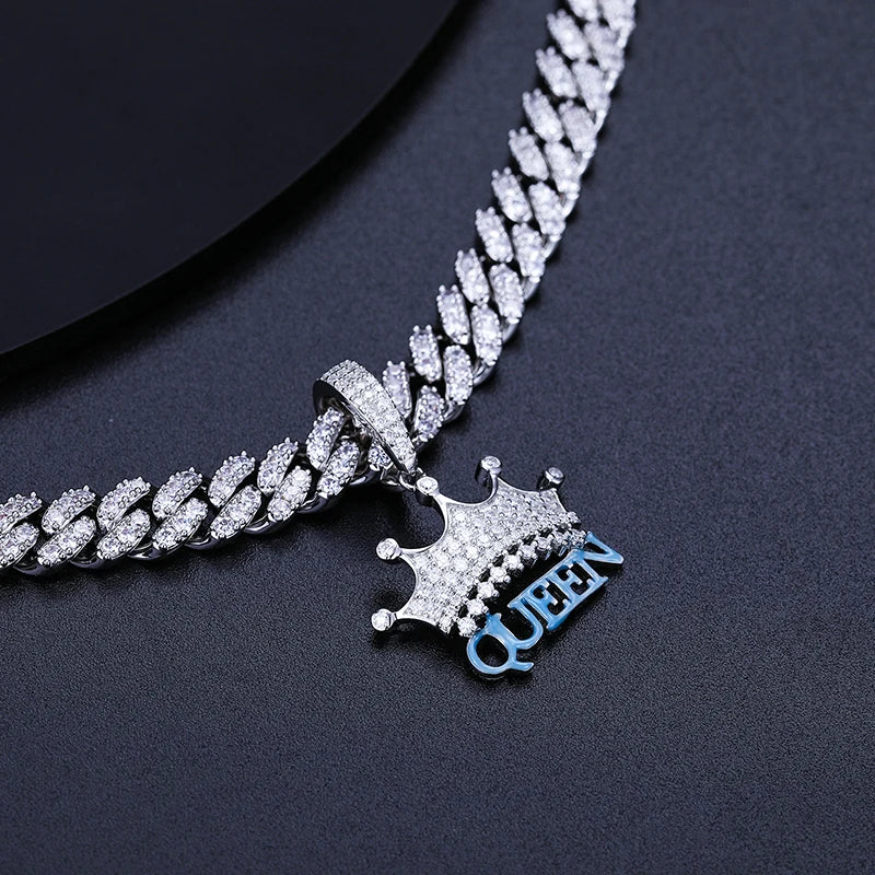 Moissanite Crown Queen Pendant
