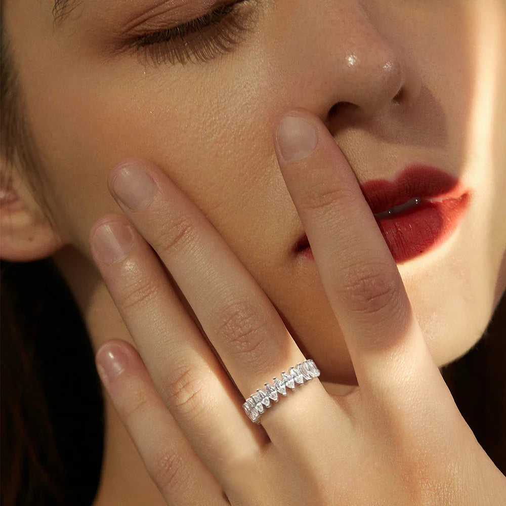 Women's S925 Moissanite Marquise Tennis Ring