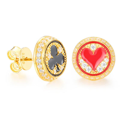 S925 Moissanite Round Shape Poker Studs Earrings
