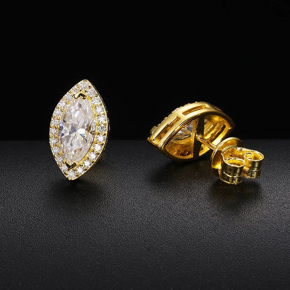 S925 Moissanite Marquise Diamond Earrings