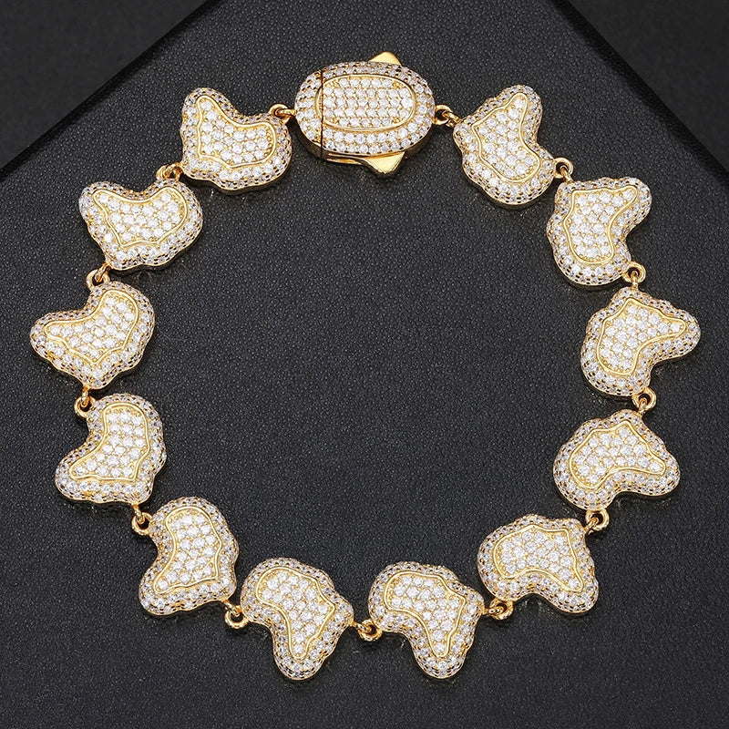S925 Moissanite Land Shape Diamond Bracelet - 10mm