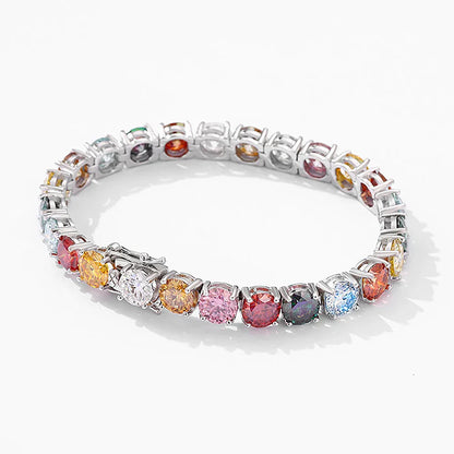 S925 Moissanite Multicolor Tennis Bracelet - 6.5MM
