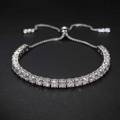 S925 Adjustable VVS Moissanite Tennis Bracelet