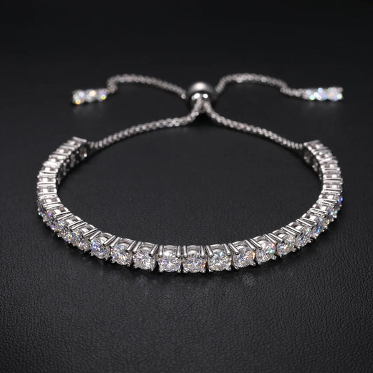 S925 Adjustable VVS Moissanite Tennis Bracelet