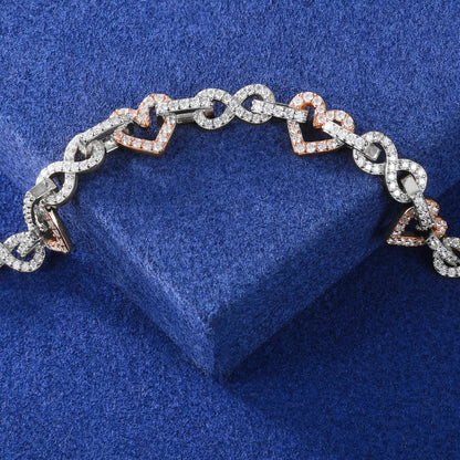S925 Moissanite Infinity Diamond Heart Bracelet