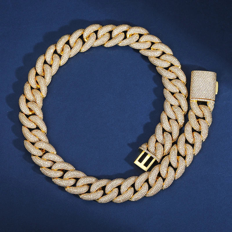 20mm S925 Moissanite Curb Cuban Chain