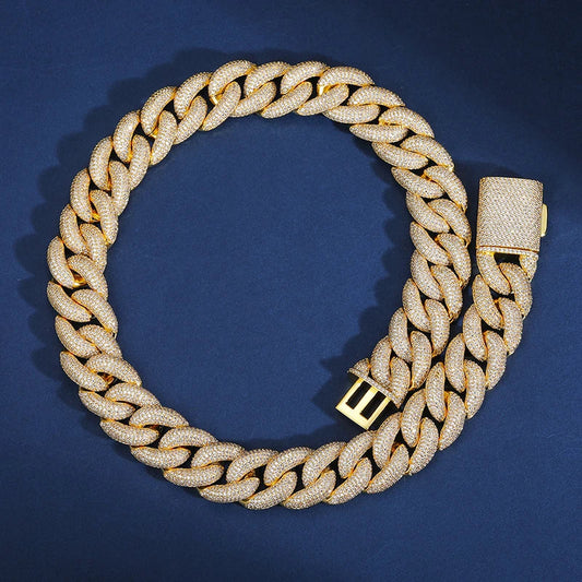 20mm S925 Moissanite Curb Cuban Chain