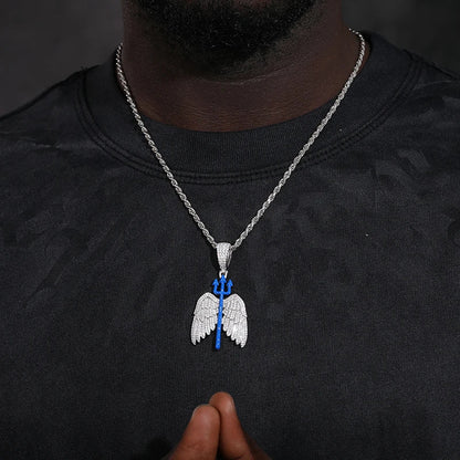 S925 Moissanite Trident Wings Diamond Pendant