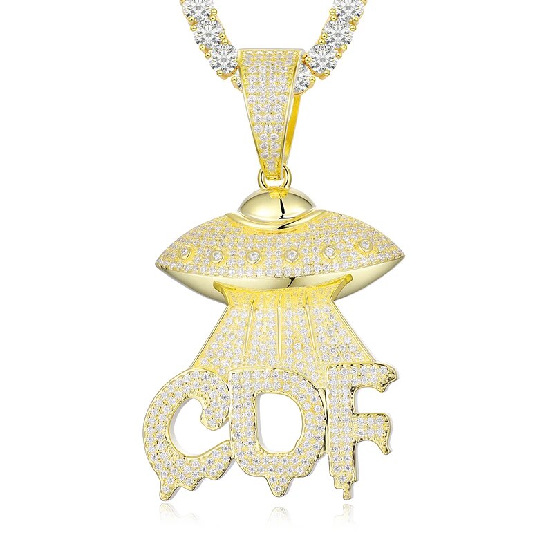 S925 Moissanite UFO Pendant Necklace