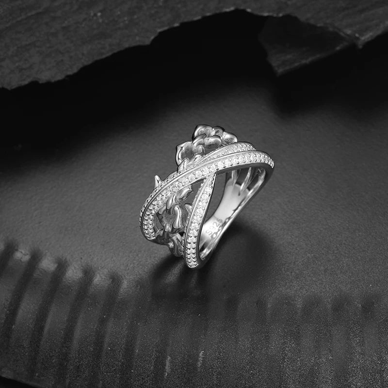S925 Moissanite Thorn Link Chain Ring