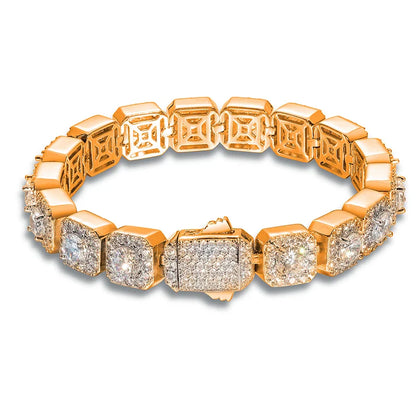 S925 Moissanite Clustered Tennis Bracelet - 5/6.5/8mm