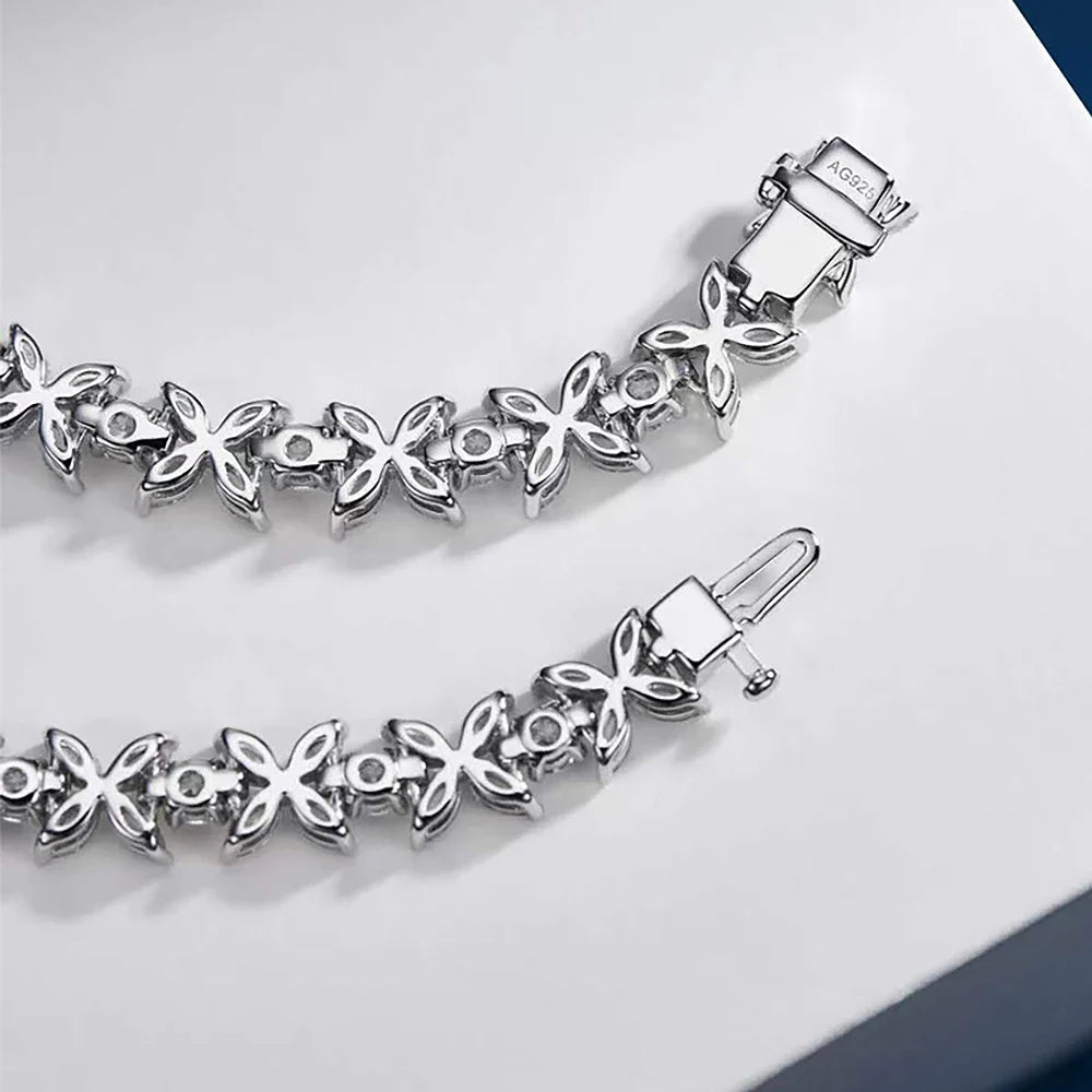 Women's S925 Moissanite Butterfly Link Bracelet