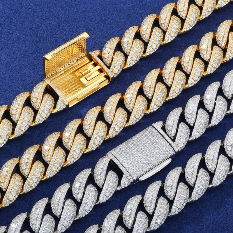 18mm Iced Out Miami Curve Diamond Cuban Link Chain