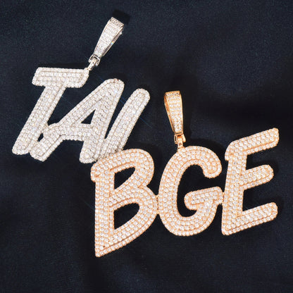 Custom Double Layer Italic Letter Pendant