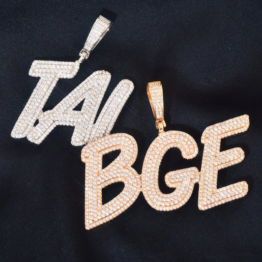 Custom Double Layer Italic Letter Pendant