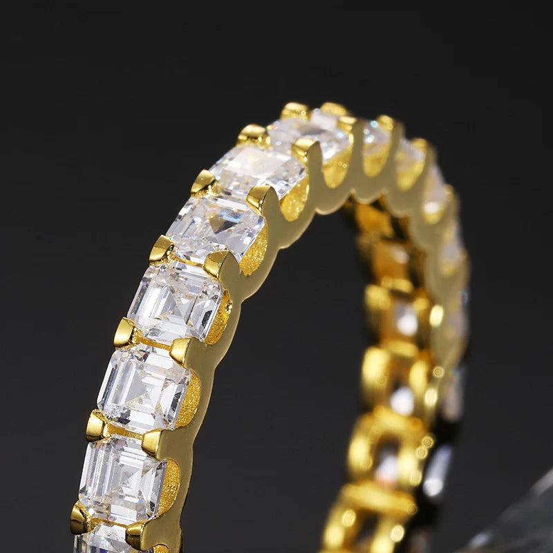 S925 Moissanite Baguette Cut Eternity Band Ring