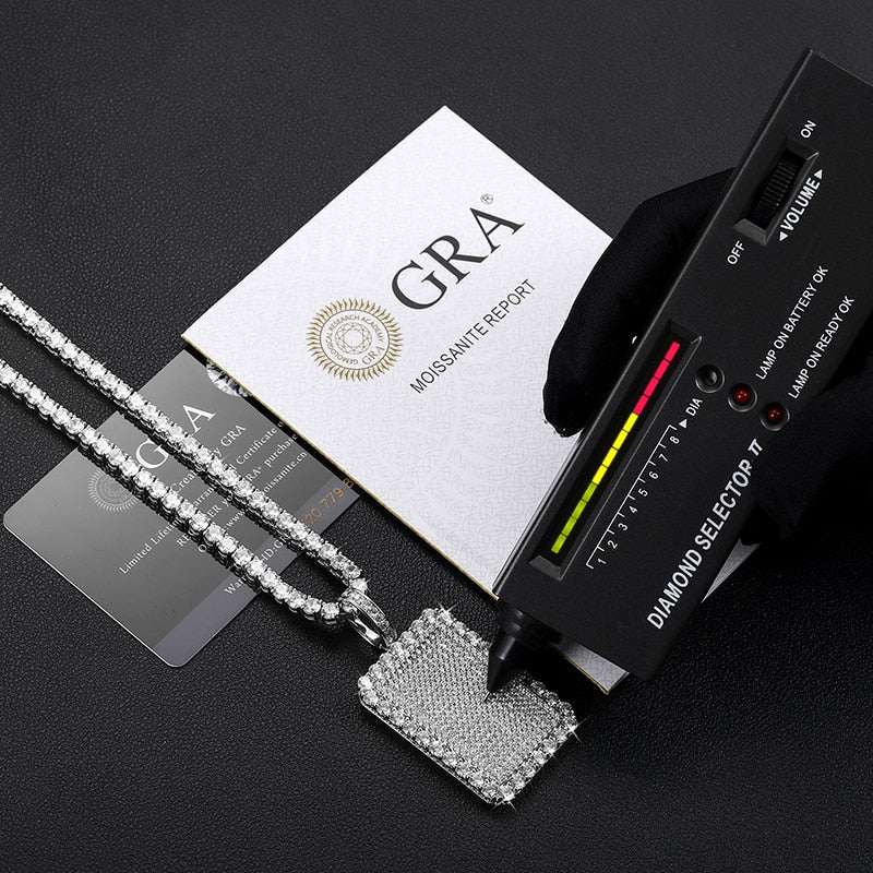 S925 Streamline Tag Moissanite Diamond Pendant