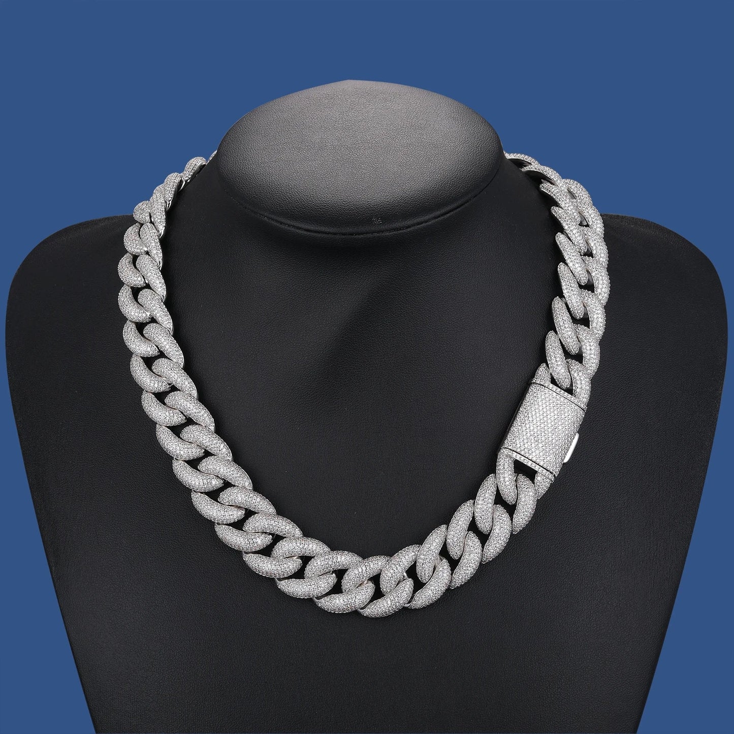 20mm S925 Moissanite Curb Cuban Chain