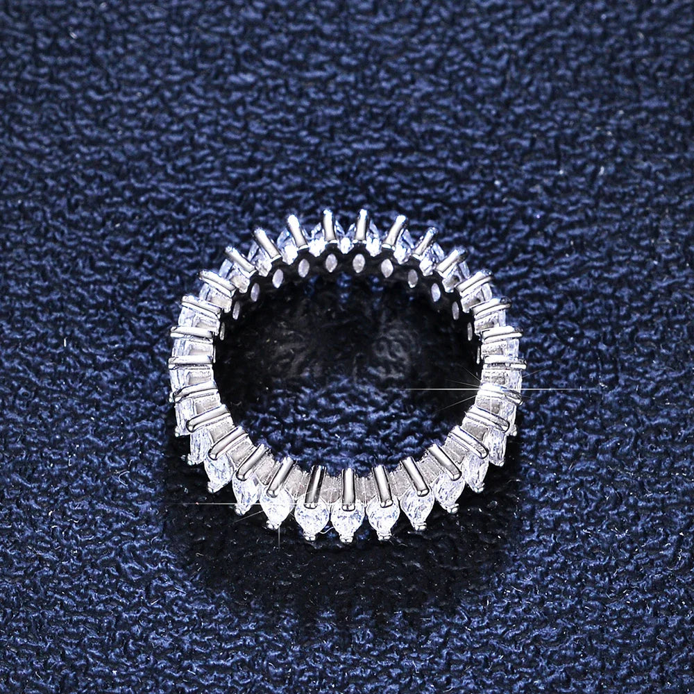 Women's S925 Moissanite Marquise Tennis Ring