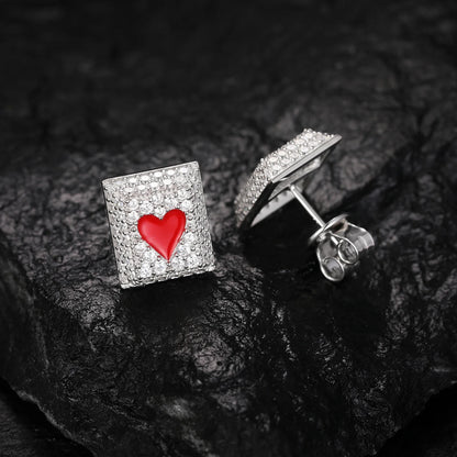 S925 Moissanite Poker Studs Earrings