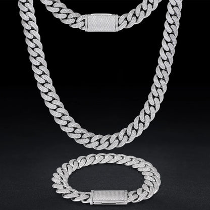 8-20MM S925 MOISSANITE CUBAN NECKLACE