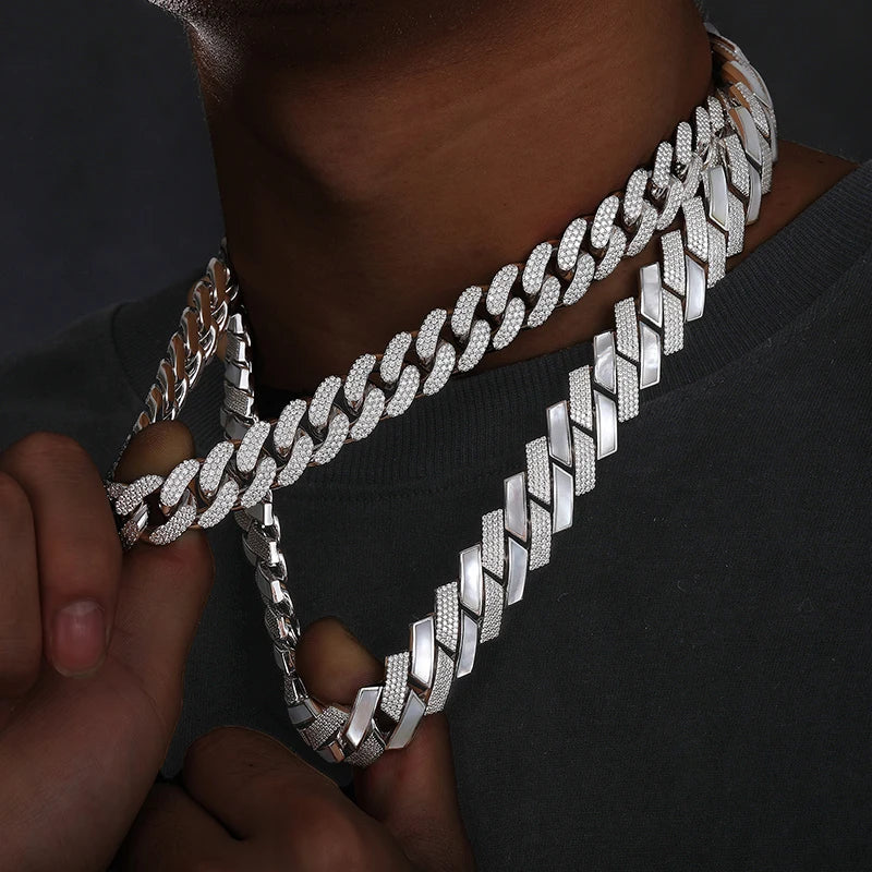 15mm S925 Moissanite Curb Cuban Chain