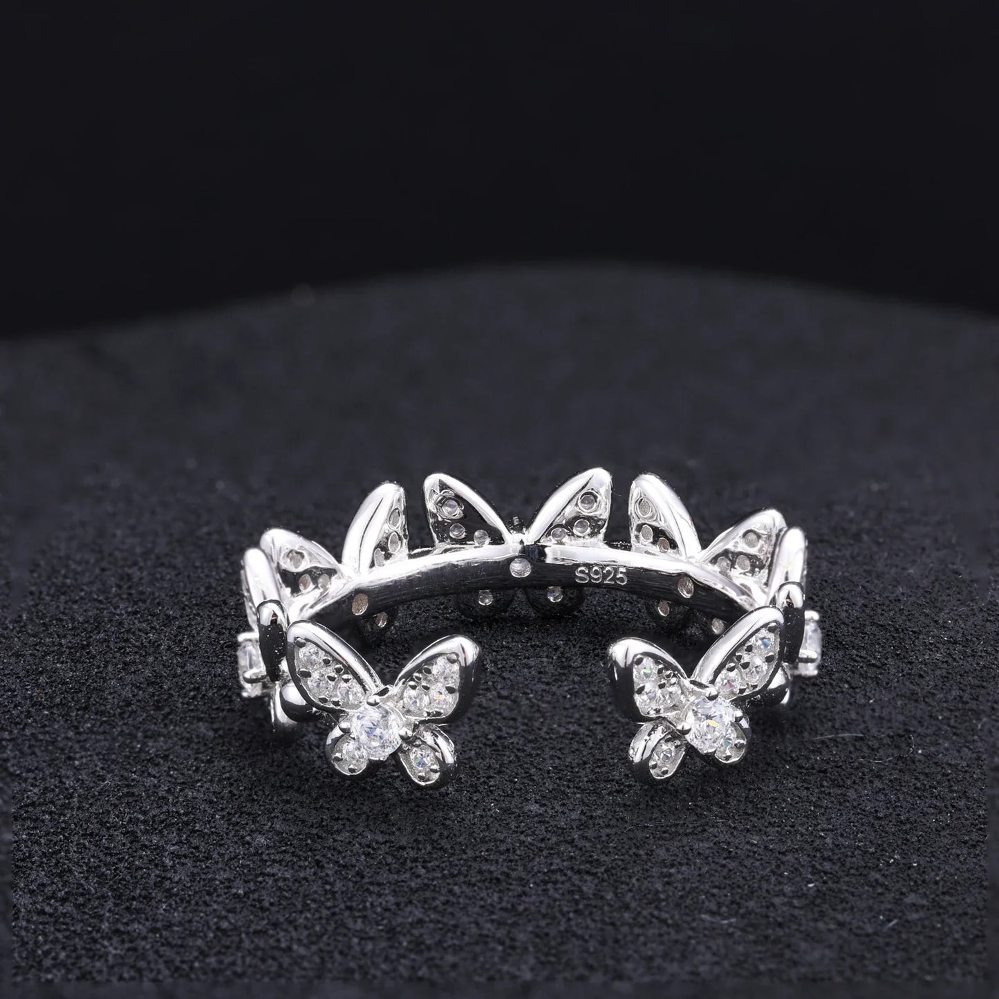S925 Moissanite Open Cuff Butterfly Diamond Ring