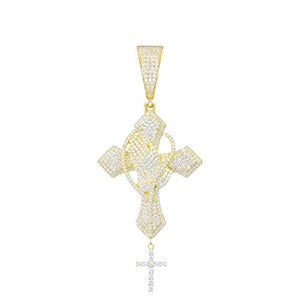 VVS Moissanite Praying Hands Cross Pendant