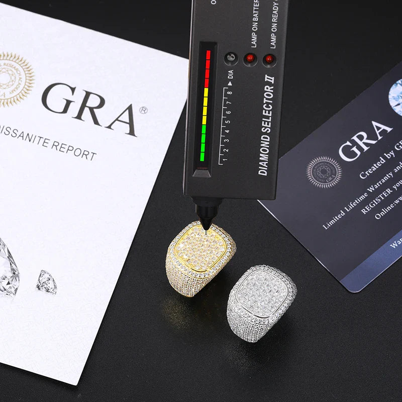 S925 Moissanite Fully Icy Pave Diamond Ring