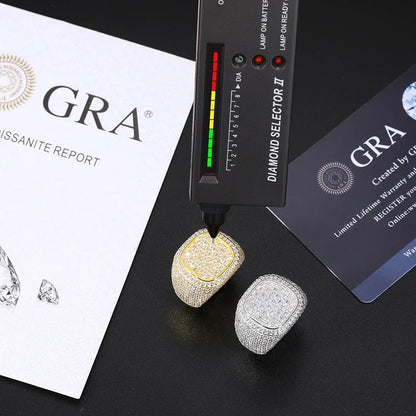 S925 Moissanite Fully Icy Pave Diamond Ring